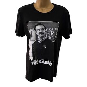 Ted Lasso Graphic T-Shirt Slim Fit Stretchy Screen Print Black S